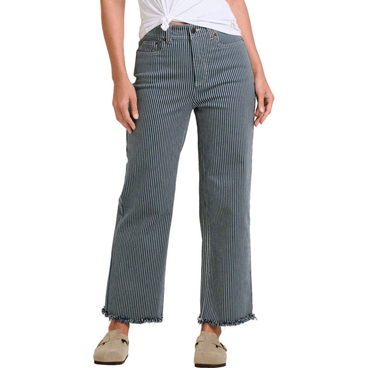 Image of Toad&Co Balsam Seeded Cutoff Pant - Women's Midnight Stripe, 2