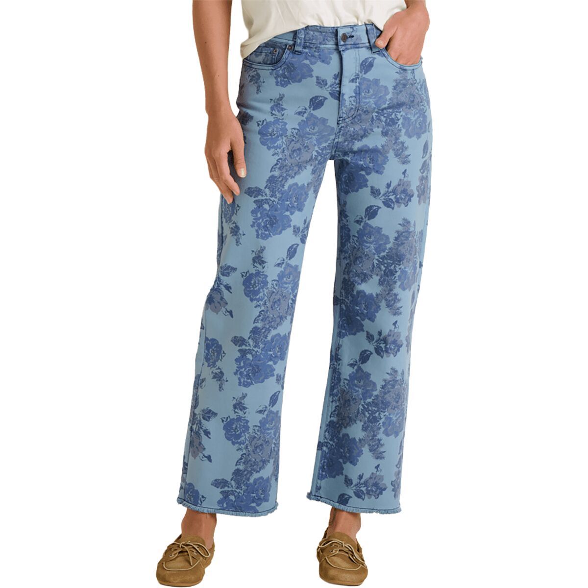 Image of Toad&Co Balsam Seeded Cutoff Pant - Women's Weathered Blue Print, 0