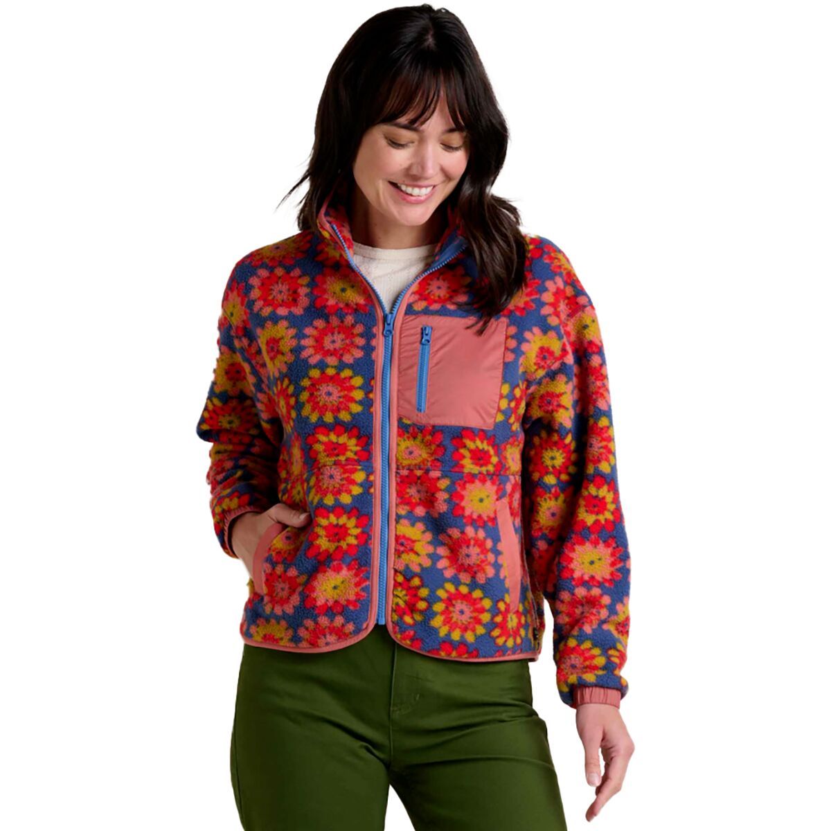 Image of Toad&Co Campo Fleece Jacket - Women's Kyanite Floral Print, XS