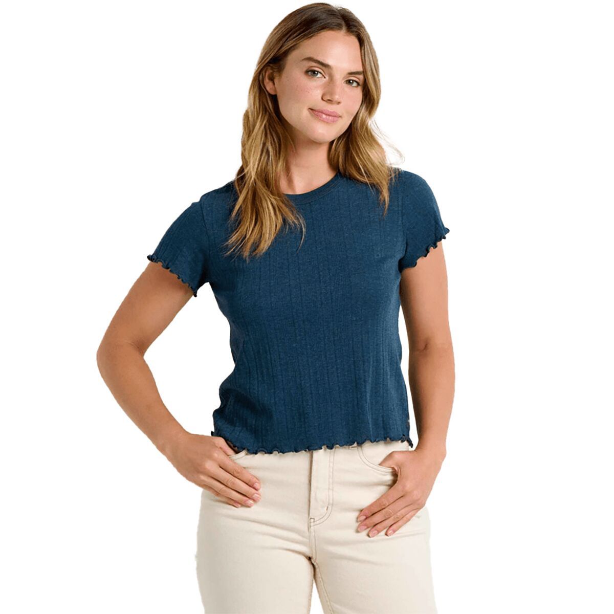 Image of Toad&Co Foothill Pointelle Baby T-Shirt - Women's Midnight, M
