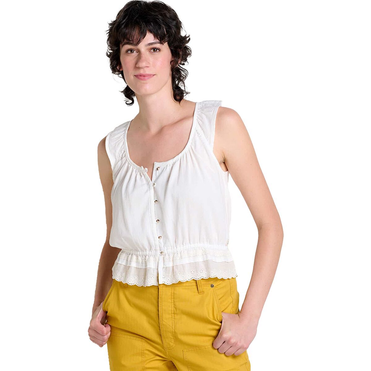 Toad&Co Manzana Ruffle Tank Top - Women's Egret, XL
