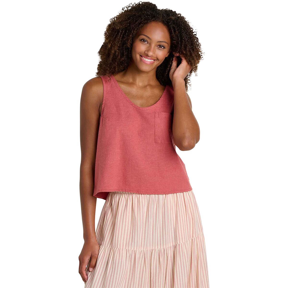 Image of Toad&Co Taj Hemp Button Back Tank Top II - Women's Dusty Cedar, L