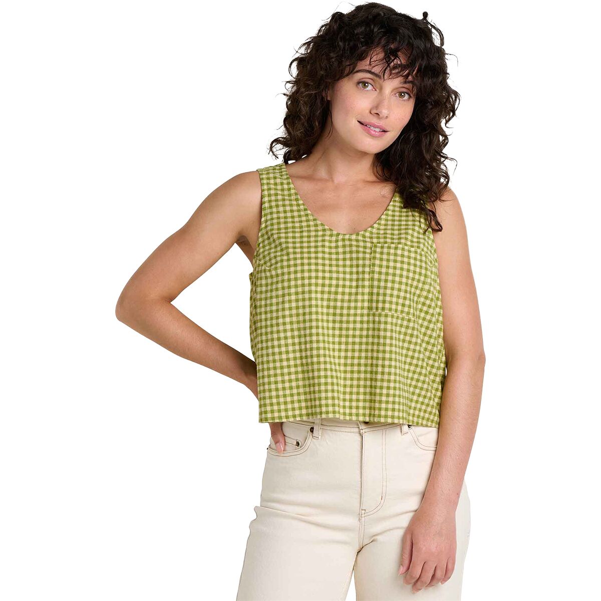 Image of Toad&Co Taj Hemp Button Back Tank Top II - Women's Woodbine Pattern, XL