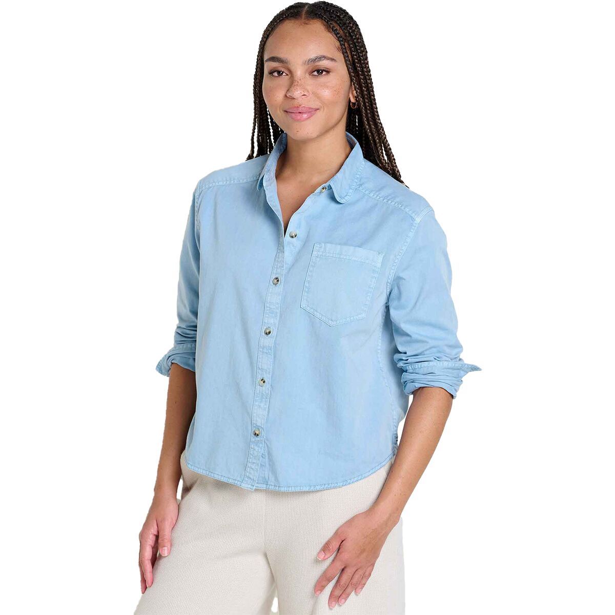 Image of Toad&Co Arroyo Twill Boxy Long-Sleeve Shirt - Women's Skyway, L