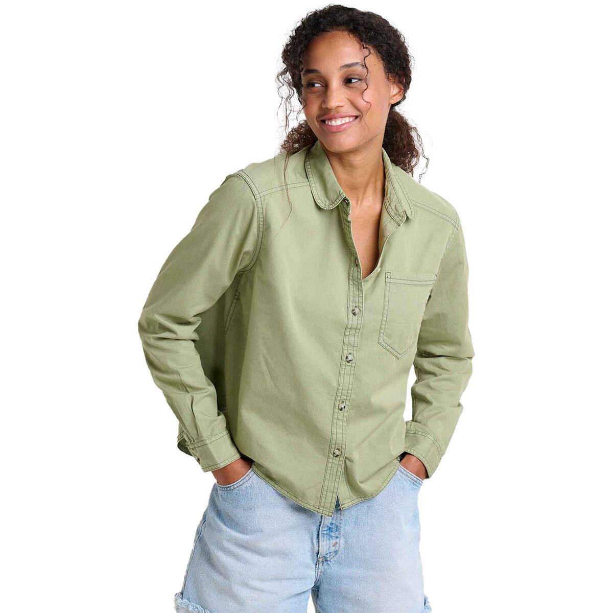 Image of Toad&Co Arroyo Twill Boxy Long-Sleeve Shirt - Women's Yucca, L
