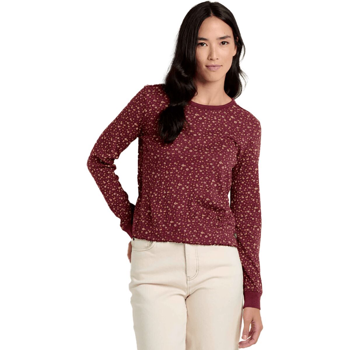 Image of Toad&Co Foothill Pointelle II Long-Sleeve Crew - Women's Port Ditsy Print, M