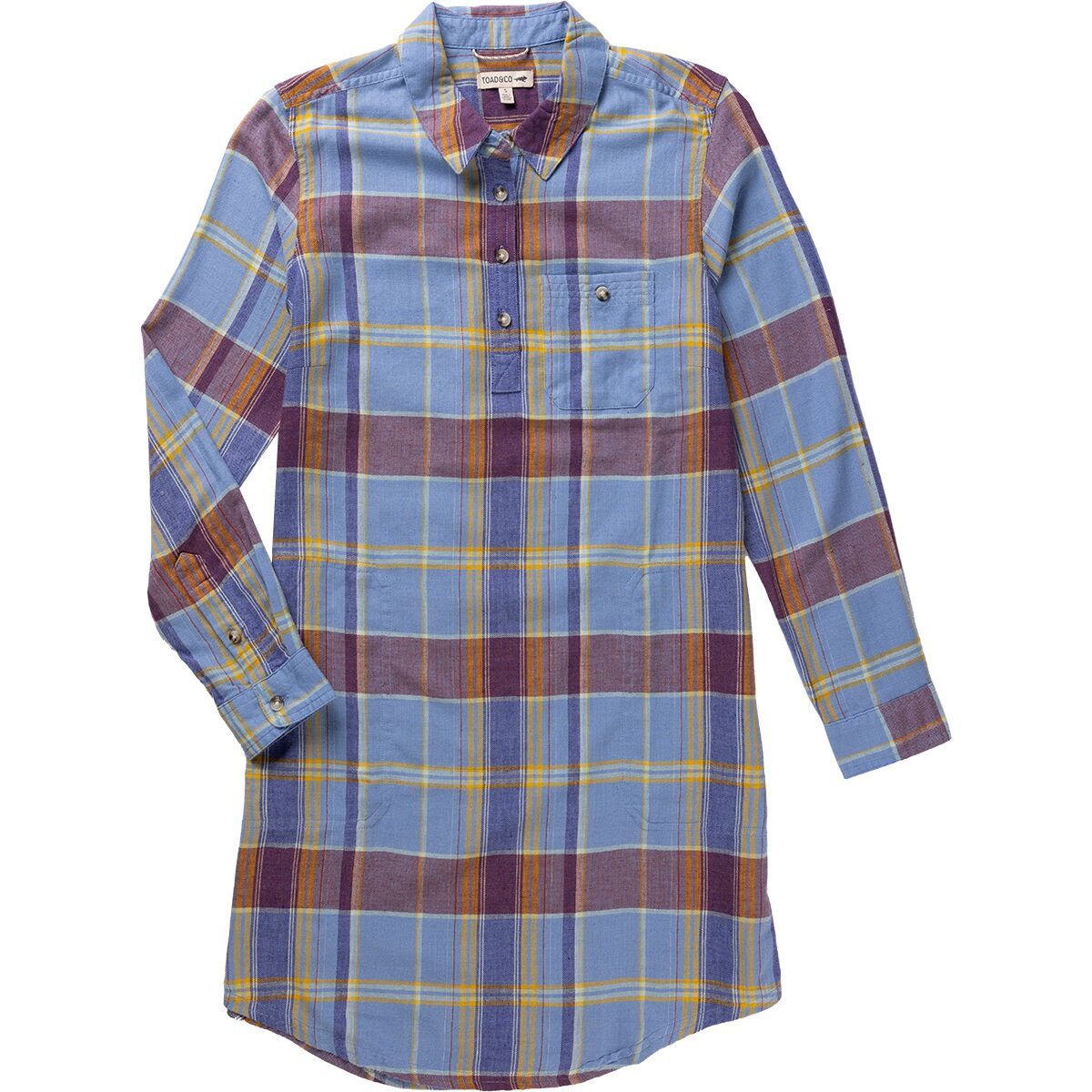 Toad&Co Re-Form Popover Long-Sleeve Dress - Women's Wild Ginger Lg Plaid, XS