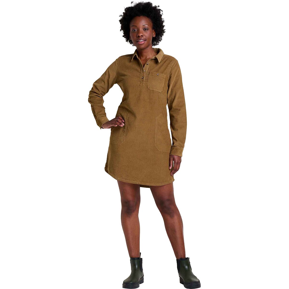 Toad&Co Toad&Co Scouter Cord Long-Sleeve Shirtdress - Women's Honey Brown, XL