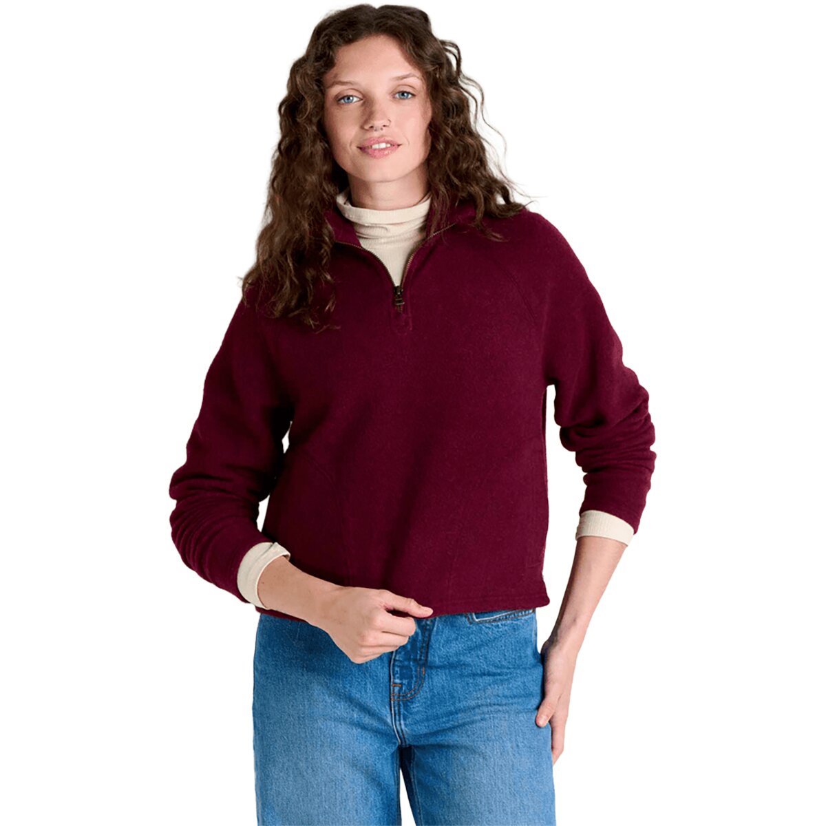 Image of Toad&Co Kennicott 1/4-Zip Pullover - Women's Burgundy, S