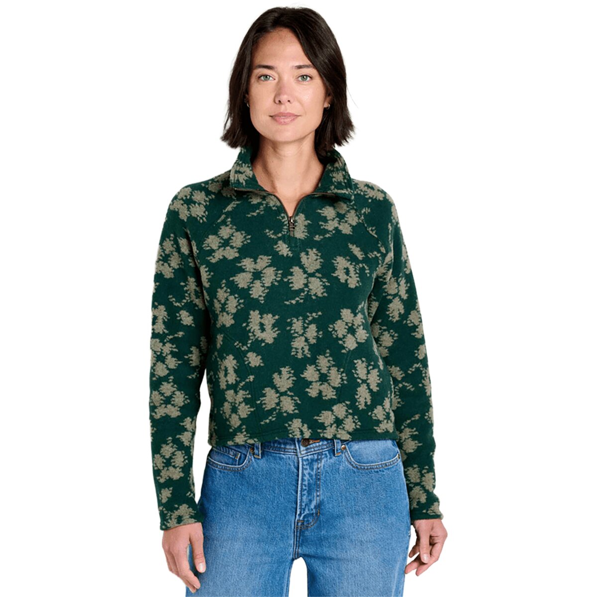 Image of Toad&Co Kennicott 1/4-Zip Pullover - Women's Cilantro Pattern, S