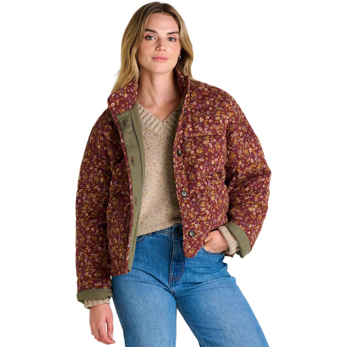 Image of Toad&Co Manzana Quilted Jacket - Women's Malbec Print, XS