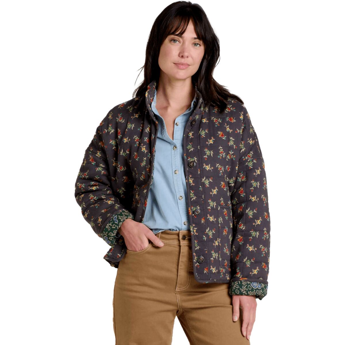 Toad&Co Manzana Quilted Jacket - Women's Soot Graphic Print, XL