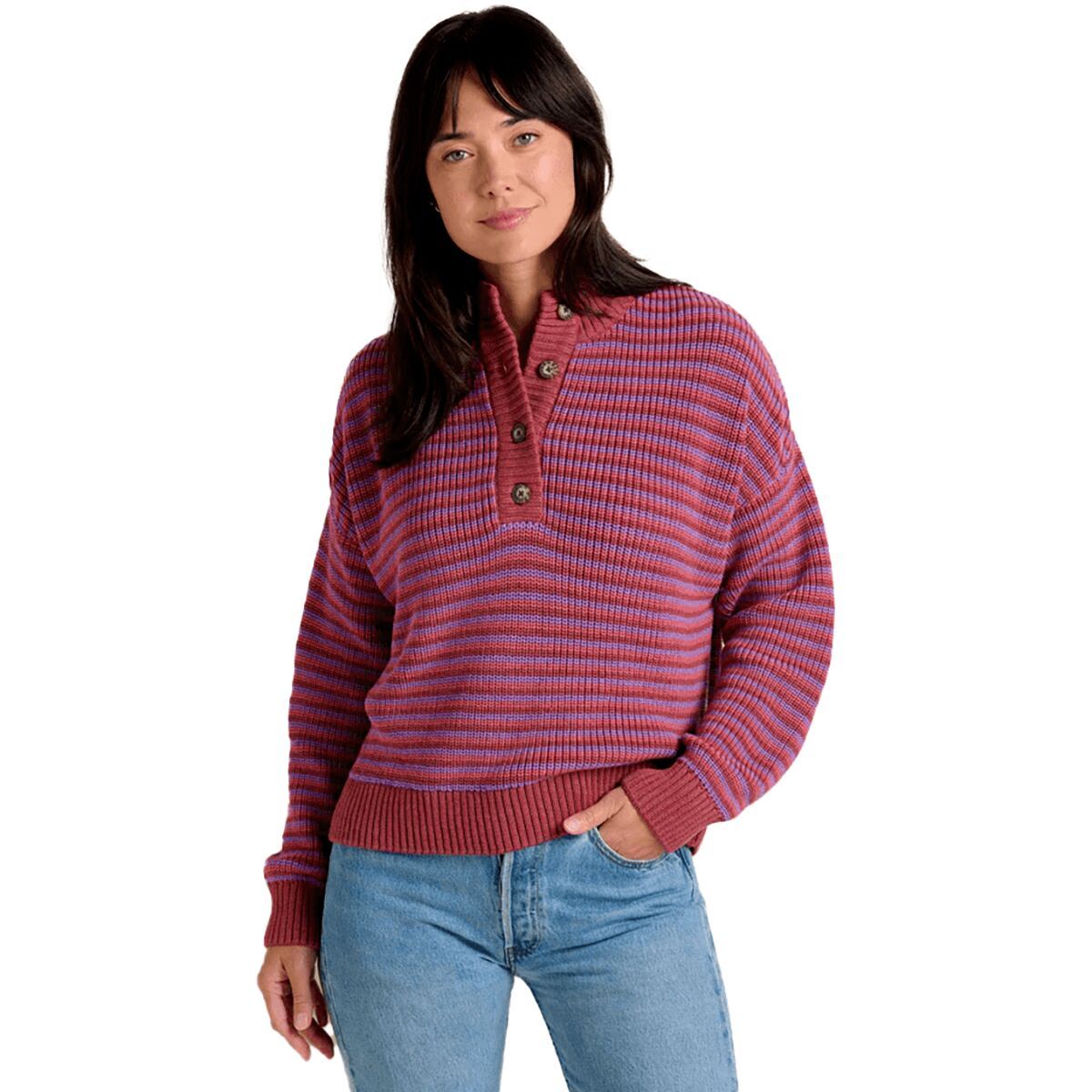 Toad&Co Moss Point Pullover Sweater - Women's Sundown Stripe, XL