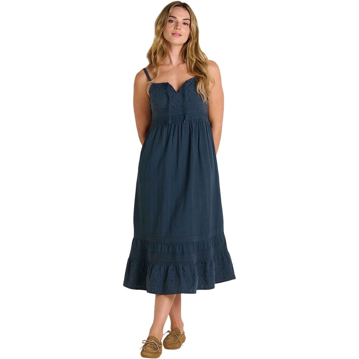 Image of Toad&Co Airscape Tank Midi Dress - Women's Midnight Dobby, XS