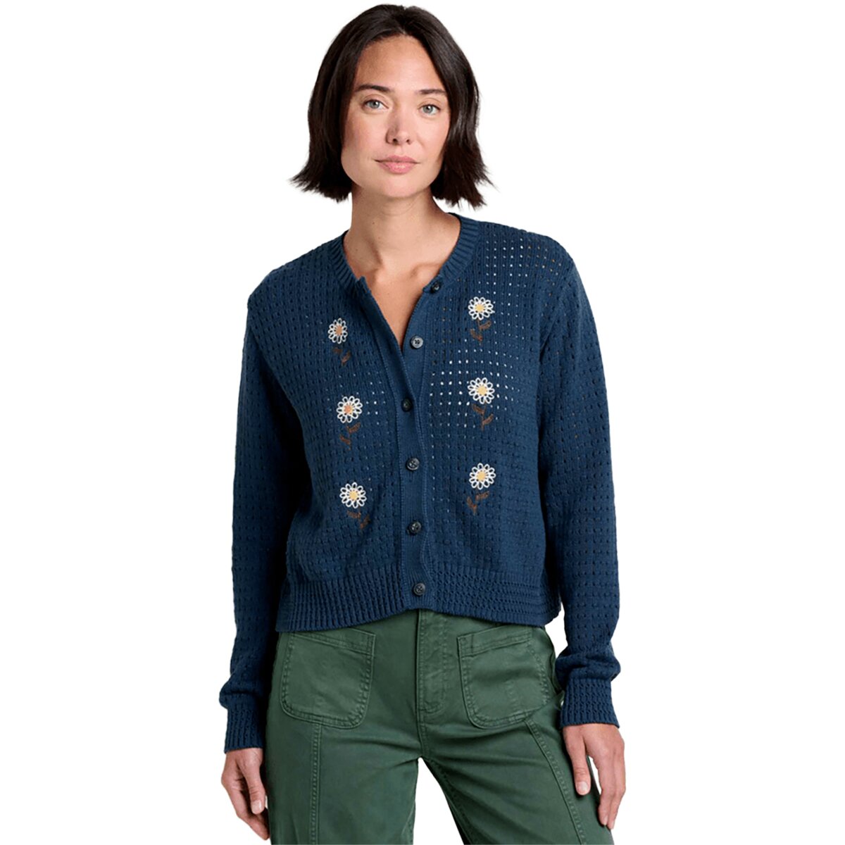 Image of Toad&Co Bianca Embroidered Cardigan - Women's Midnight Daisy Embroidery, XS