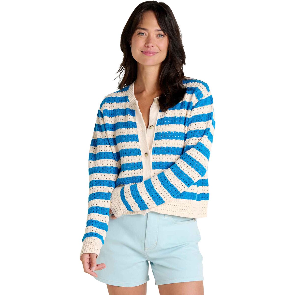 Image of Toad&Co Bianca Pointelle Cardigan - Women's Salt Pattern, XL