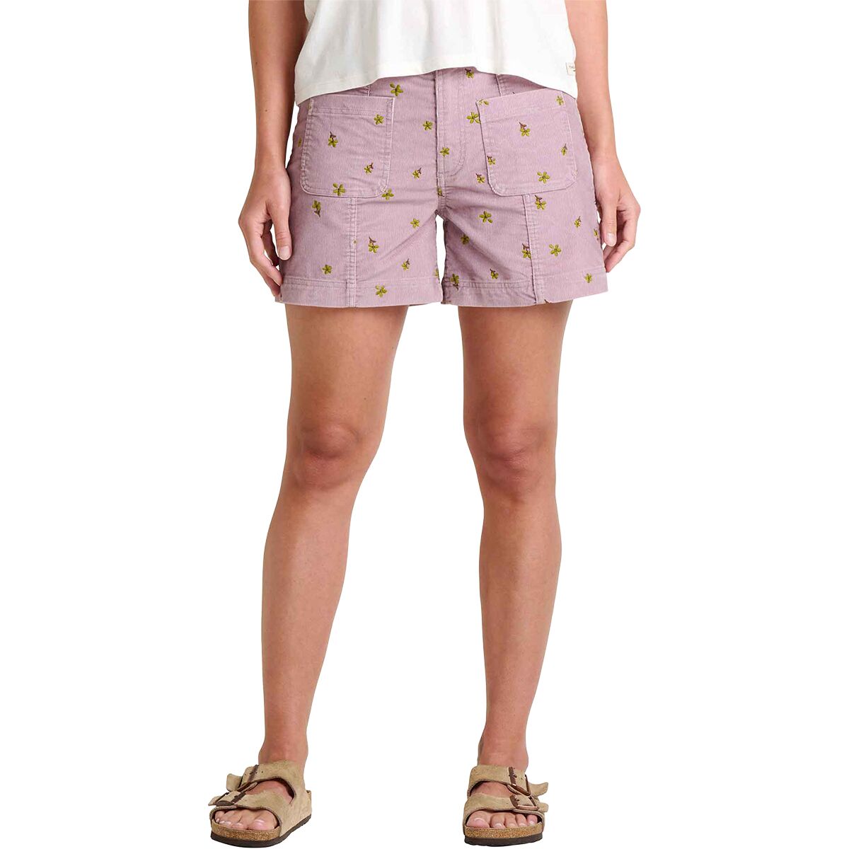 Image of Toad&Co Coaster Cord Short - Women's Faded Lilac Embroidery, 14