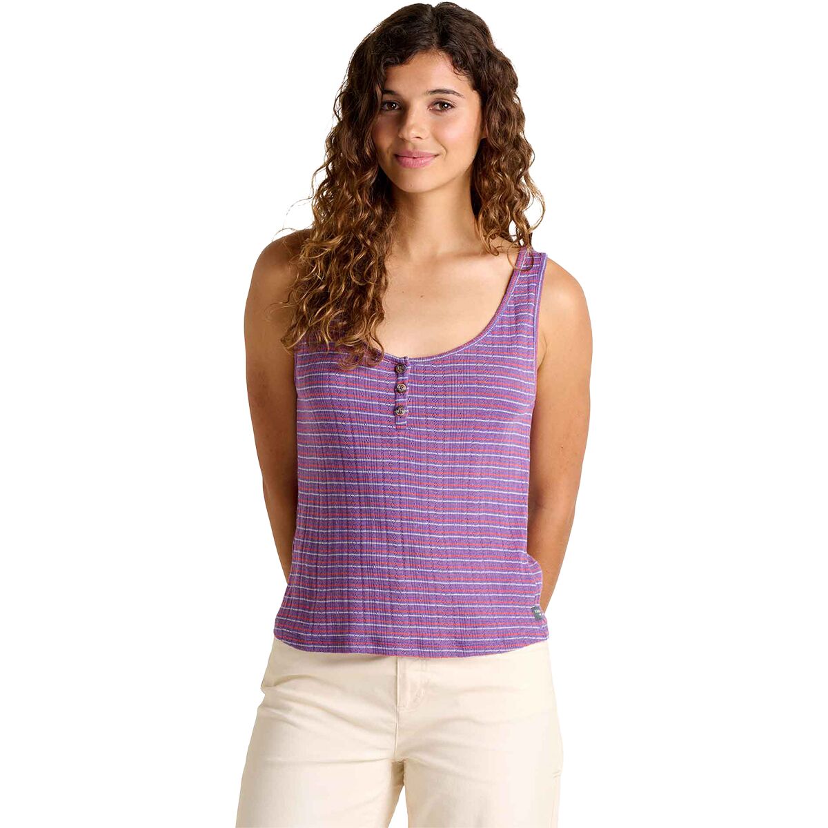 Image of Toad&Co Foothill Pointelle Henley Tank Top - Women's Plum Pattern, M