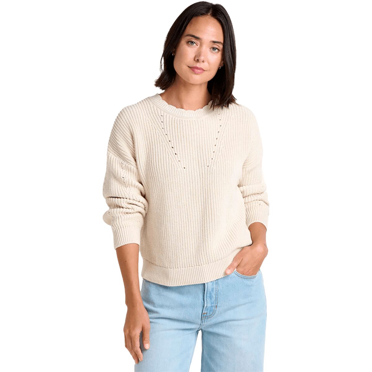 Image of Toad&Co Bianca Shaker Crew Sweater - Women's Salt, M