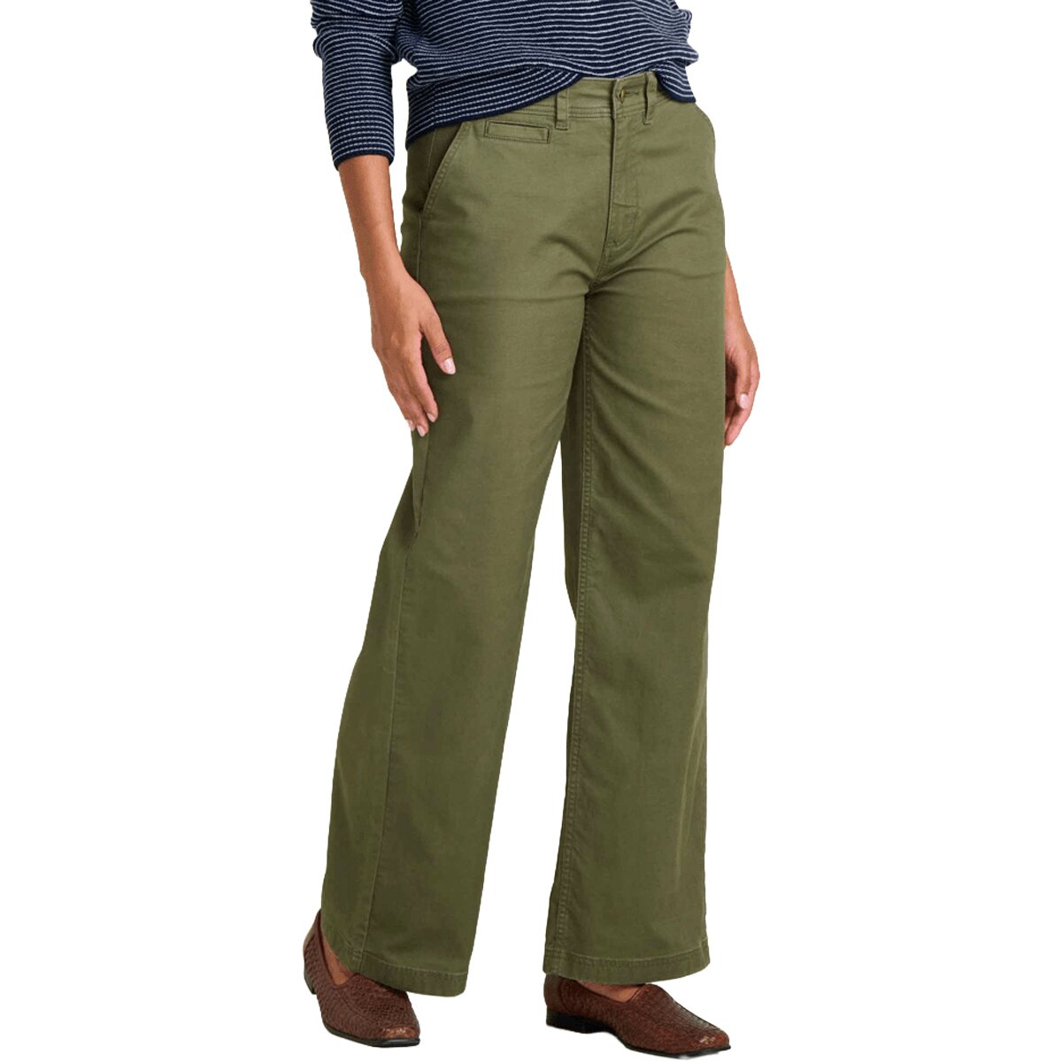 Image of Toad&Co Earthworks Wide Leg Chino Pant - Women's Olive, 4