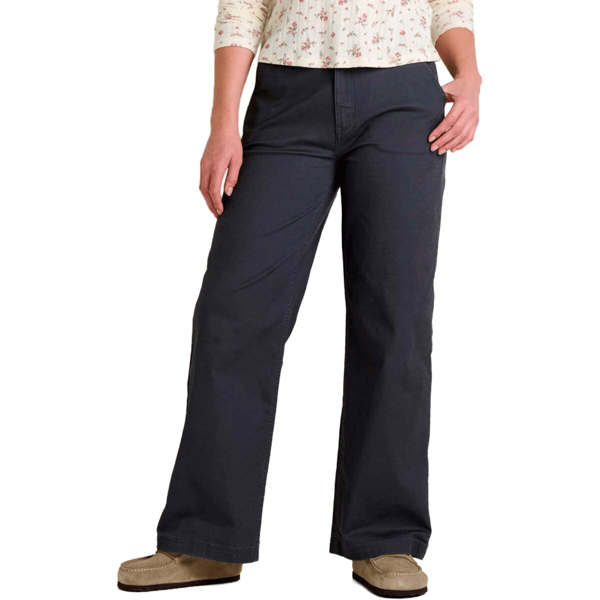 Toad&Co Toad&Co Earthworks Wide Leg Chino Pant - Women's Soot, 2