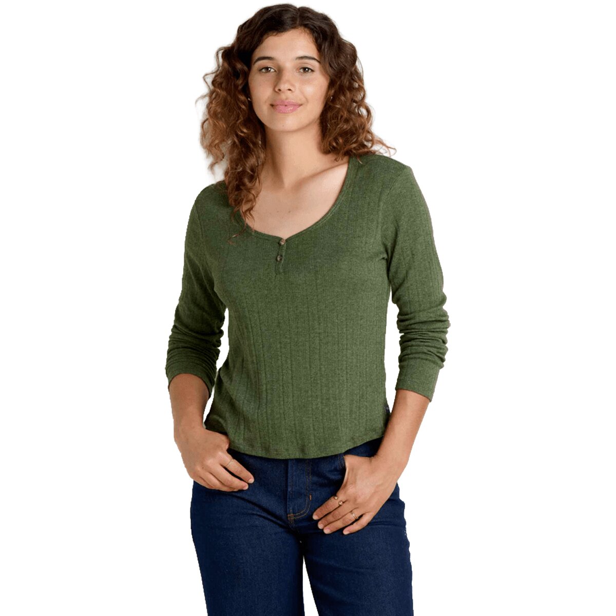 Image of Toad&Co Foothill Pointelle Henley Long-Sleeve Shirt - Women's Epidote, M