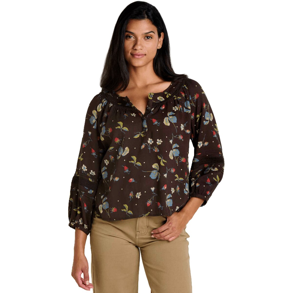 Toad&Co Toad&Co Manzana Peasant Long-Sleeve Shirt - Women's Barnwood Print, XS