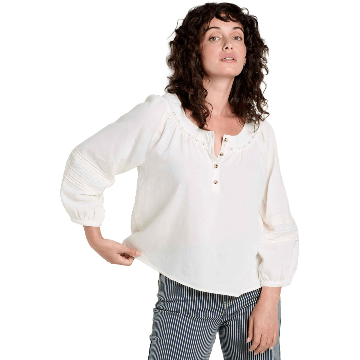 Image of Toad&Co Manzana Peasant Long-Sleeve Shirt - Women's Egret, M