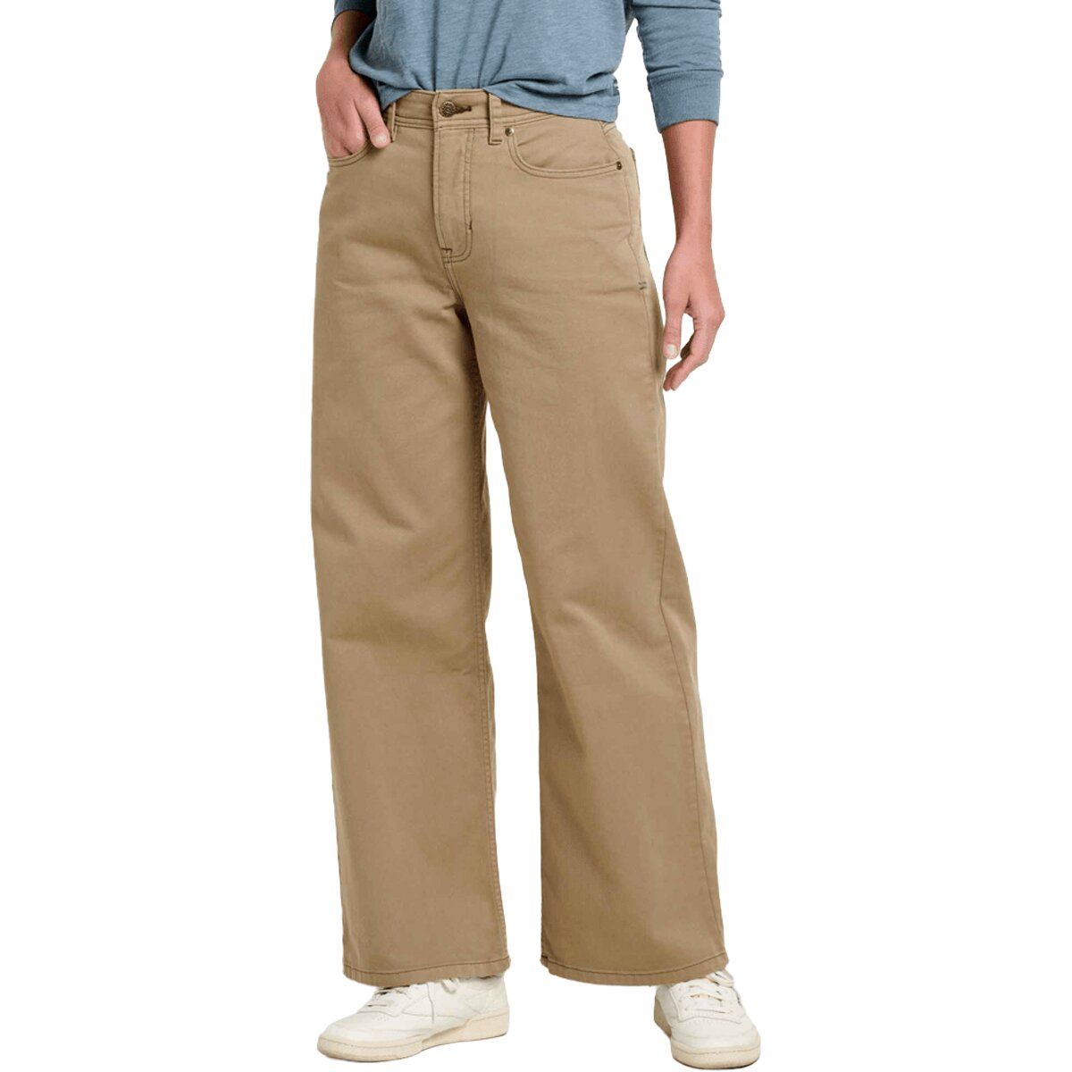 Image of Toad&Co Tamarack Wide Leg Jean - Women's Khaki, 2