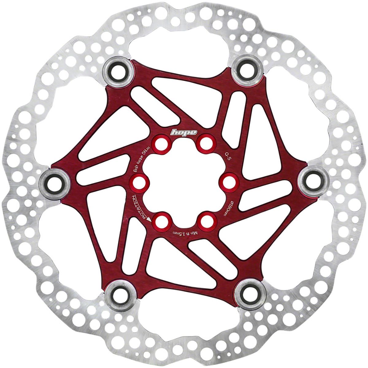 Image of Hope Floating Disc Rotor Red, 160mm