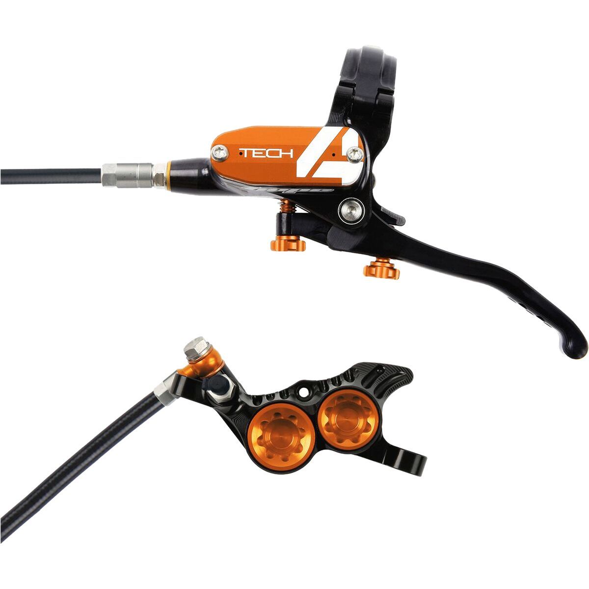 Image of Hope Hope Tech 4 V4 Disc Brake and Lever Set Orange, Front