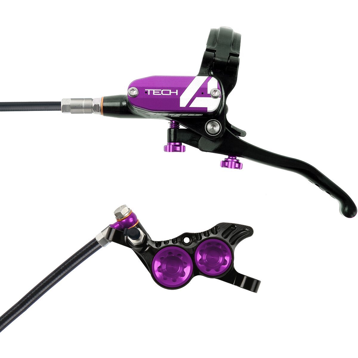Image of Hope Hope Tech 4 V4 Disc Brake and Lever Set Purple, Front