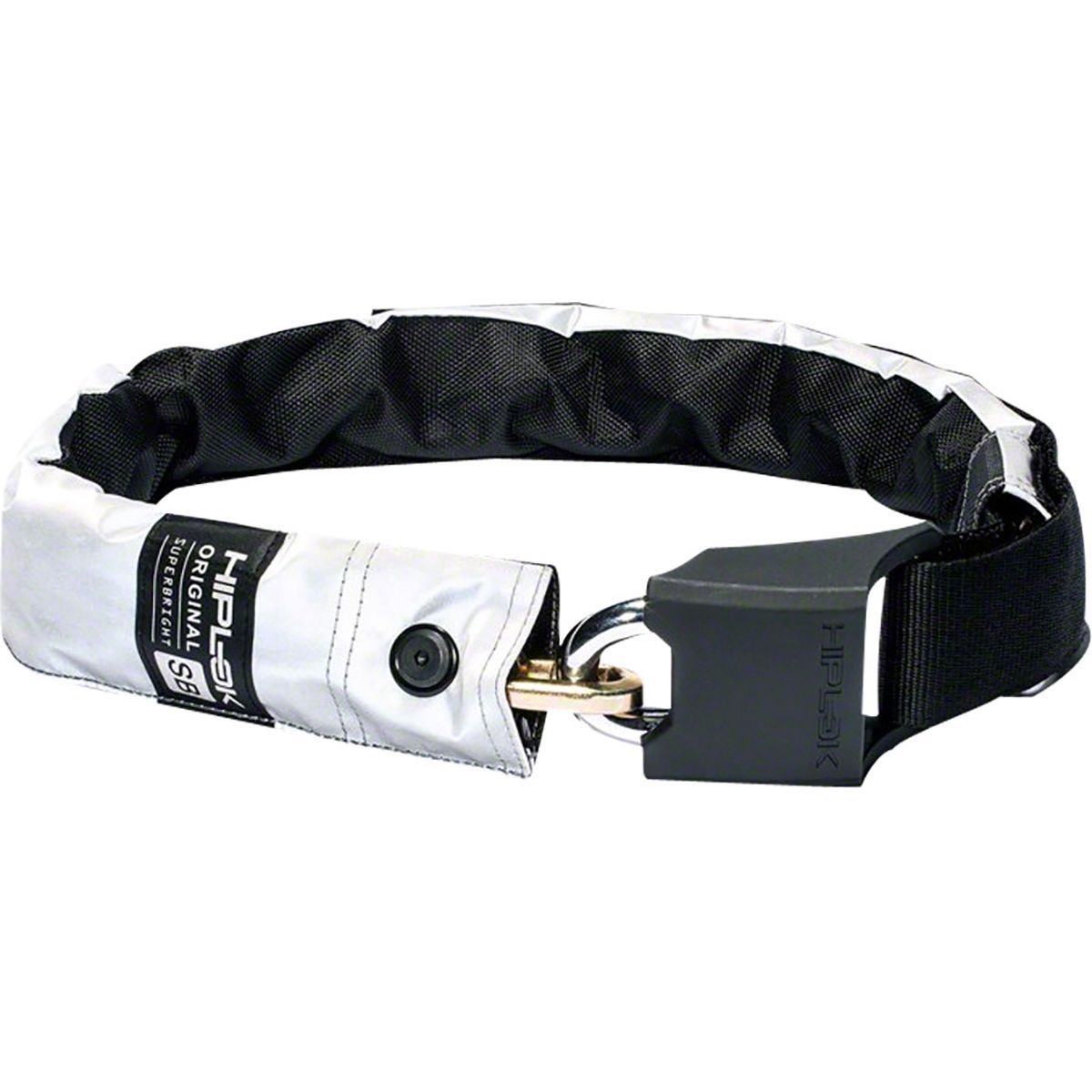 Image of Hiplok Superbright Wearable Hardened Steel Chain Lock Original White Reflective, 8mm