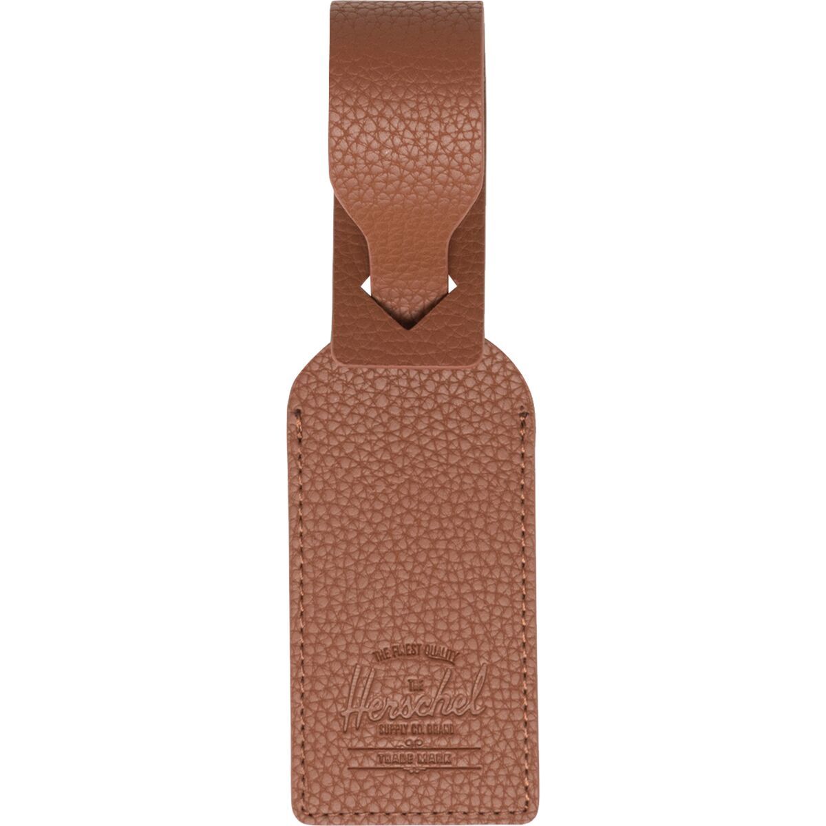 Image of Herschel Supply Vegan Leather Luggage Tag Saddle Brown, One Size