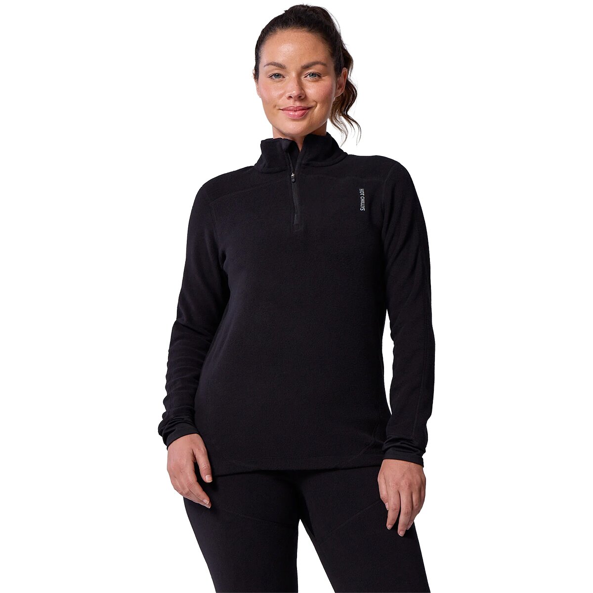 Image of Hot Chilly's La Montana Zip-T - Women's Black/Black, XS