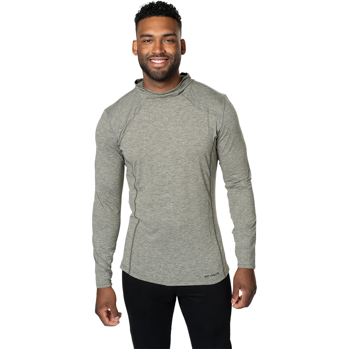Hot Chilly's Clima-Tek Hoodie - Men's Dark Olive Heather, S