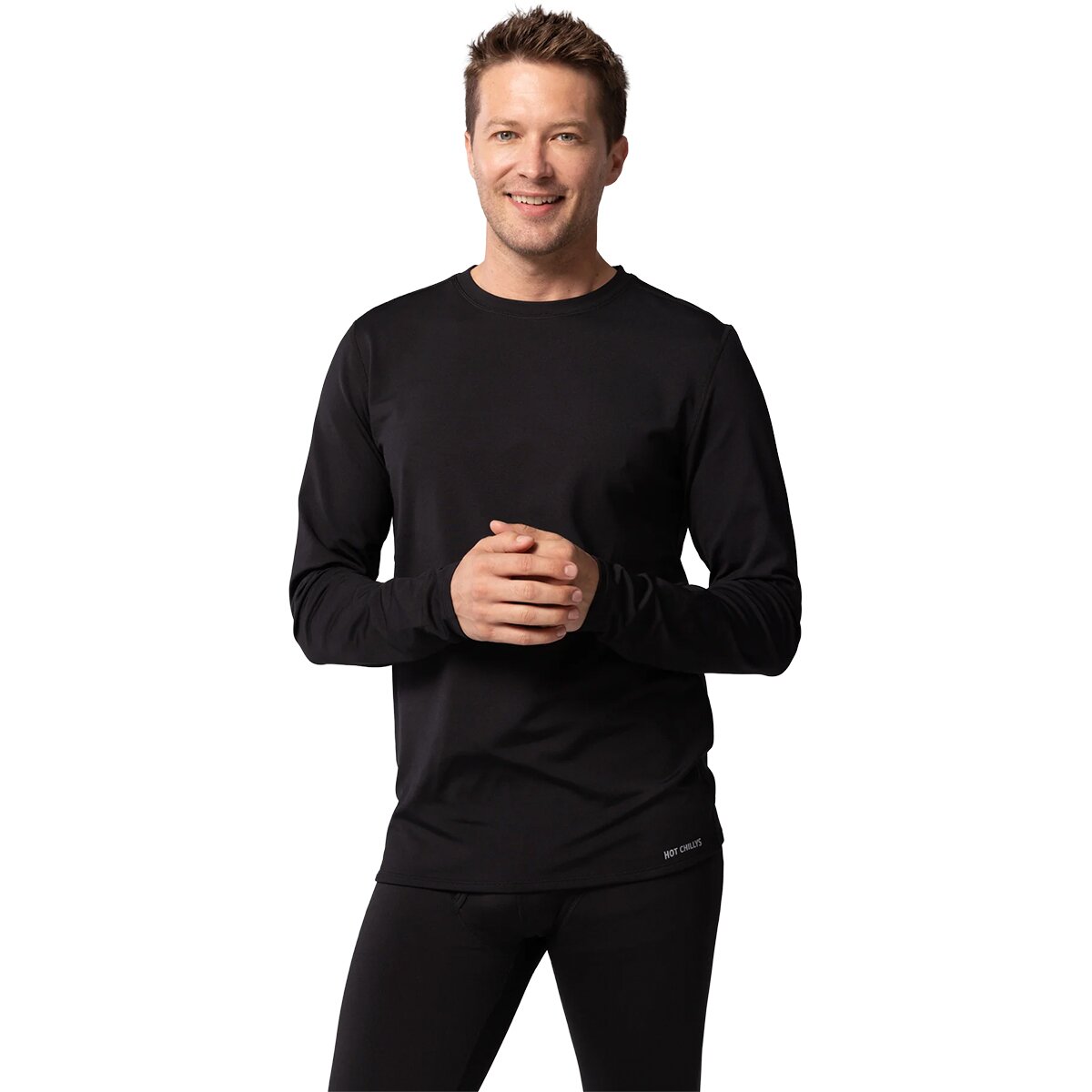 Image of Hot Chilly's Micro-Elite Chamois Crew Top - Men's Black, M
