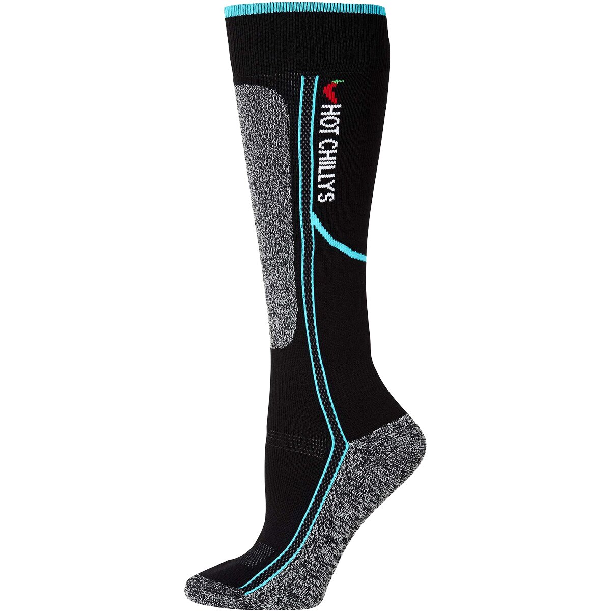Image of Hot Chilly's Elite Low Volume Sock - Women's Black/Aqua, M