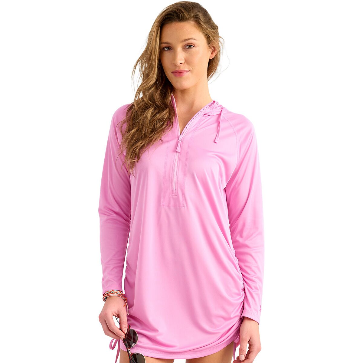 Image of Huk Pursuit Coverup Dress - Women's Bright Pink, XS