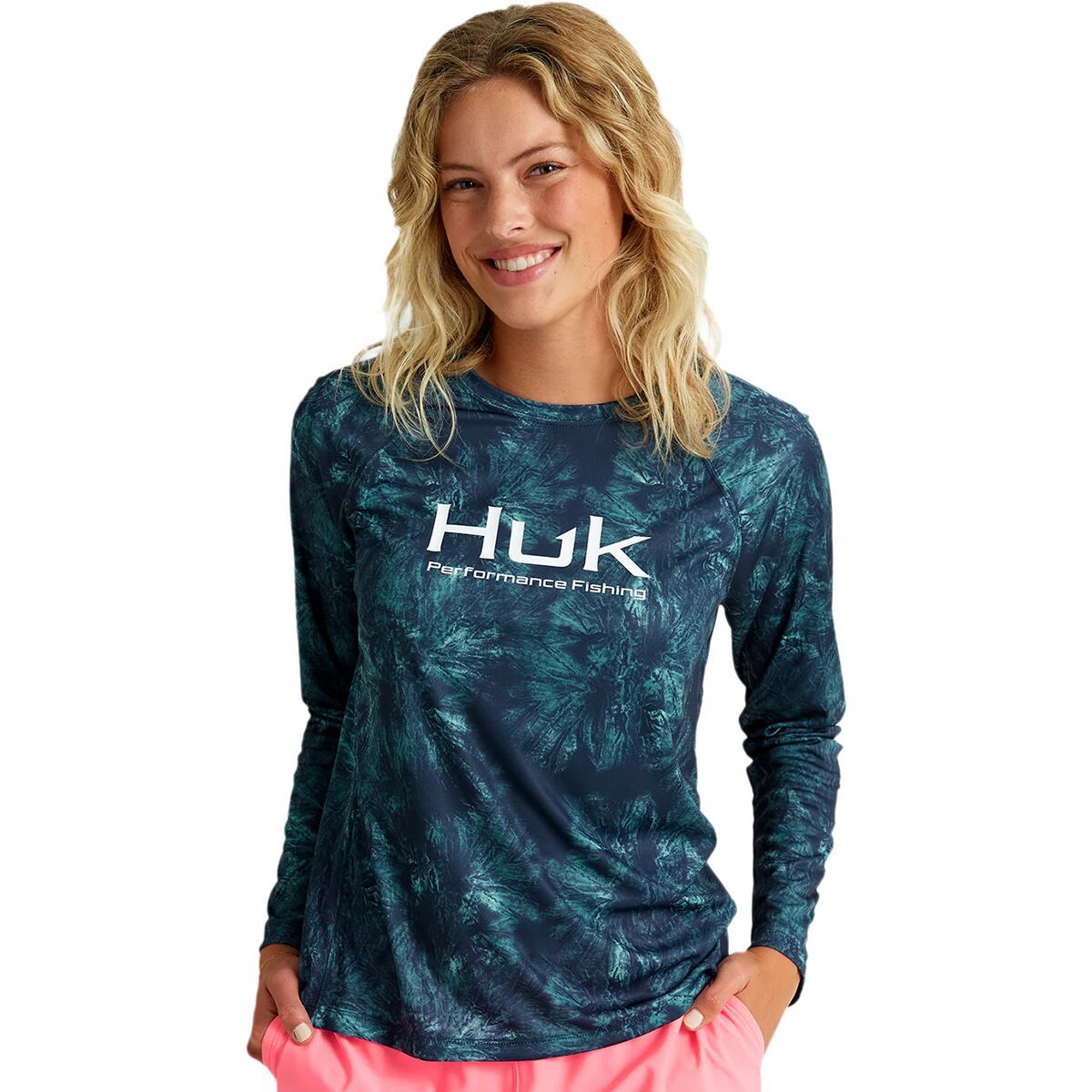 Image of Huk Aqua Dye Pursuit Crew Top - Women's Naval Academy, XL
