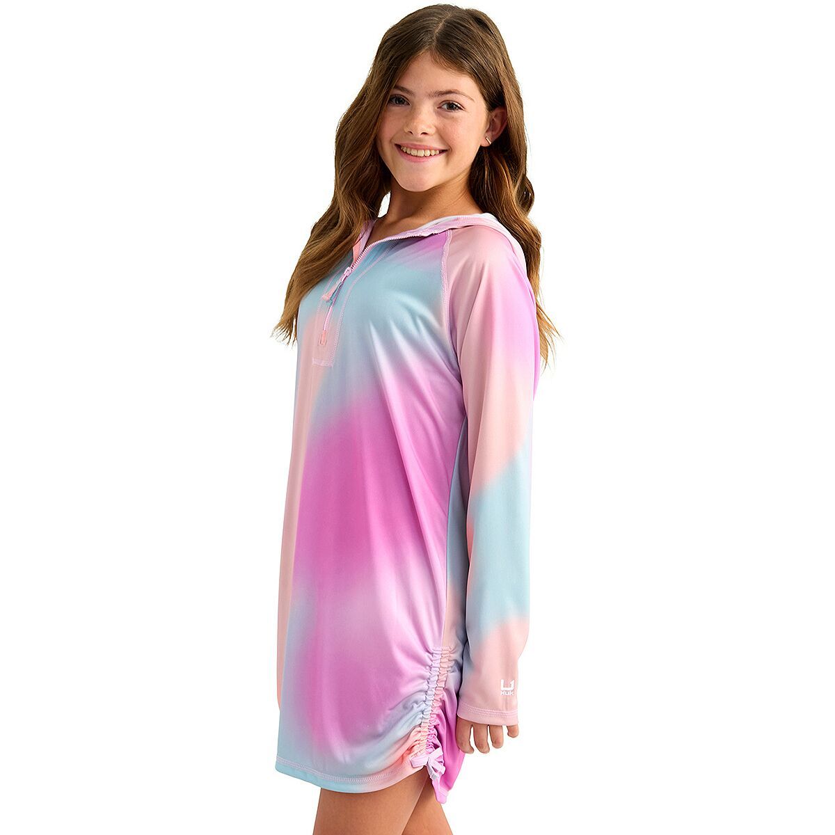 Image of Huk Pursuit Print Coverup Dress - Girls' Oleander, L