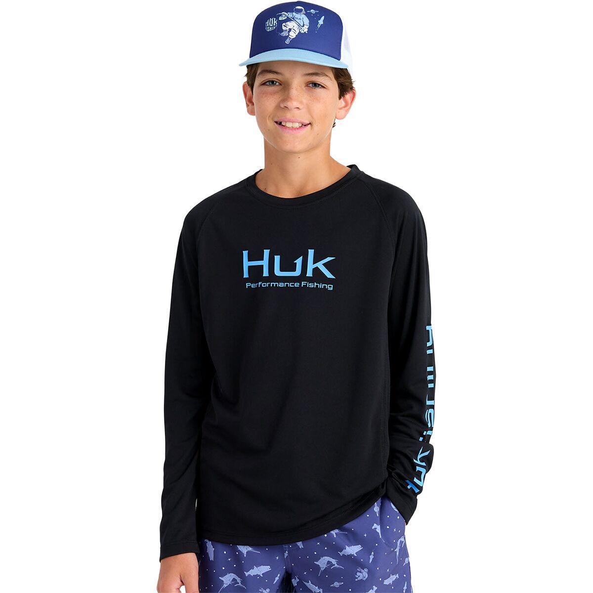 Image of Huk Pursuit Solid Top - Kids' Black, XL