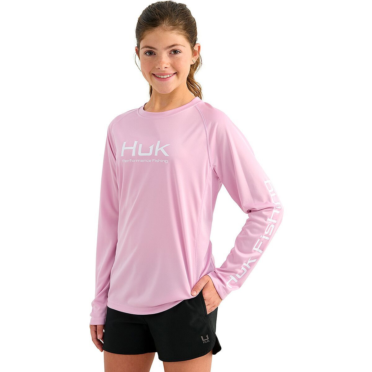 Image of Huk Pursuit Solid Top - Kids' Oleander, L