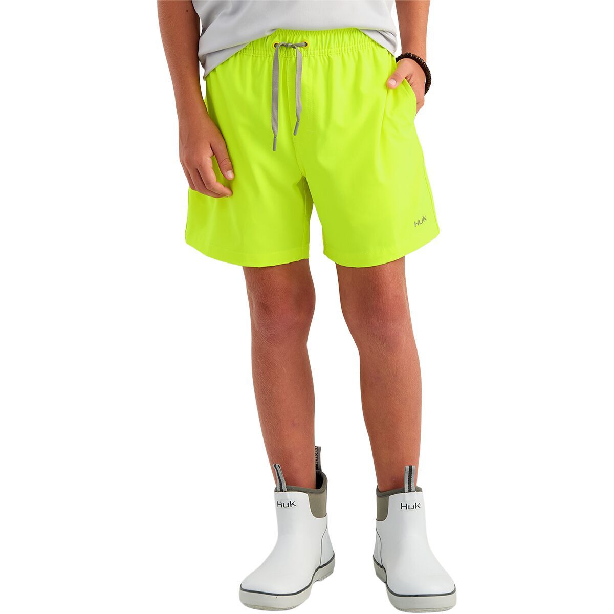 Image of Huk Pursuit Volley Short - Boys' Neon Yellow, L