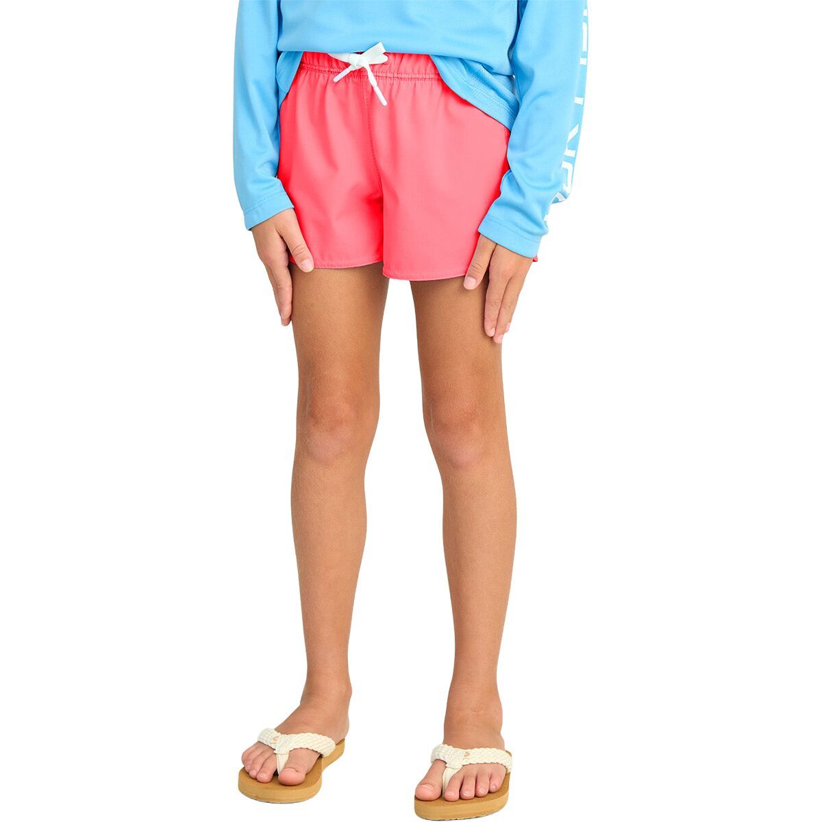Image of Huk Pursuit Volley Short - Girls' Neon Coral, XS