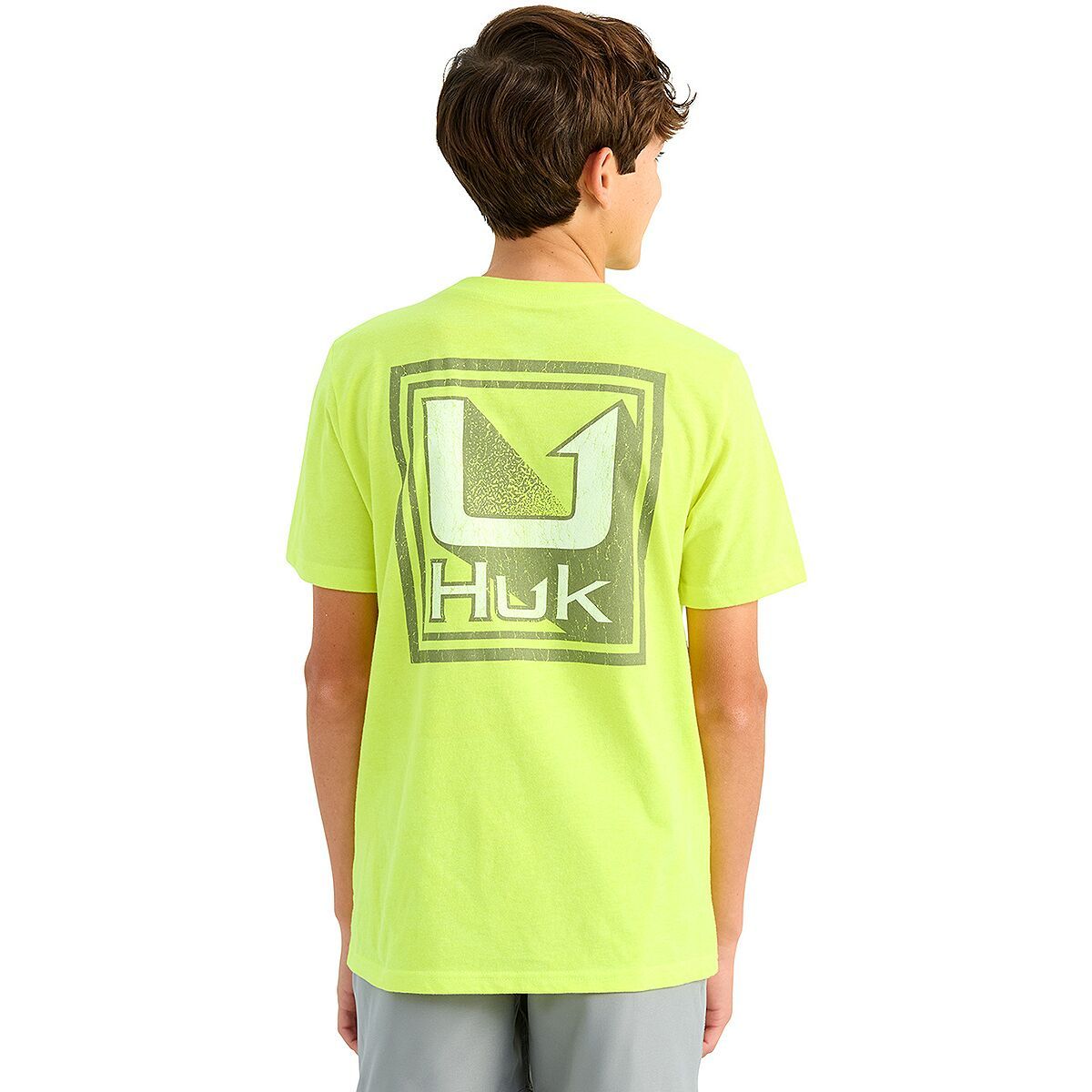 Image of Huk Rising Huk T-Shirt - Boys' Neon Yellow, XS