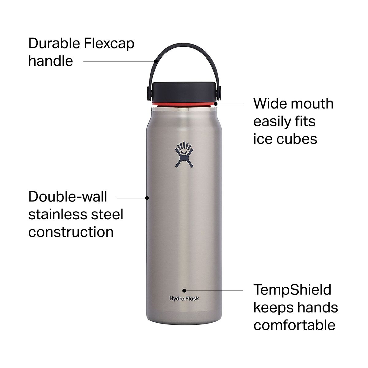Hydro Flask 32oz Wide Mouth Trail Lightweight Flex Cap Water