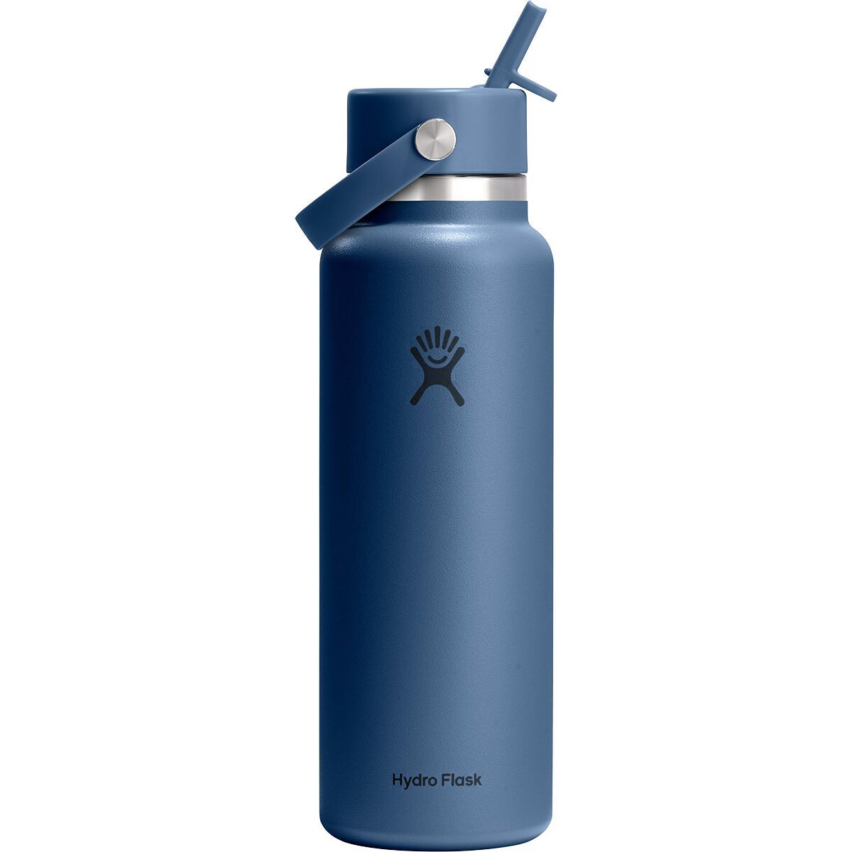 Image of Hydro Flask 40oz Wide Mouth Water Bottle + Flex Straw Cap Harbor Blue, One Size