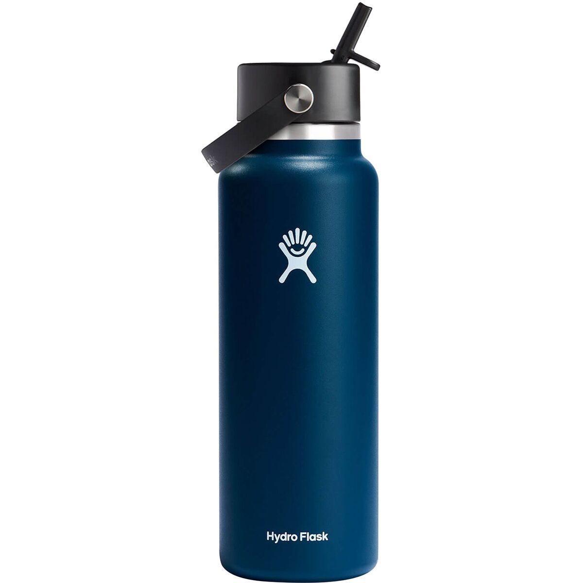 Hydro Flask 40oz Wide Mouth Water Bottle + Flex Straw Cap Indigo, One Size