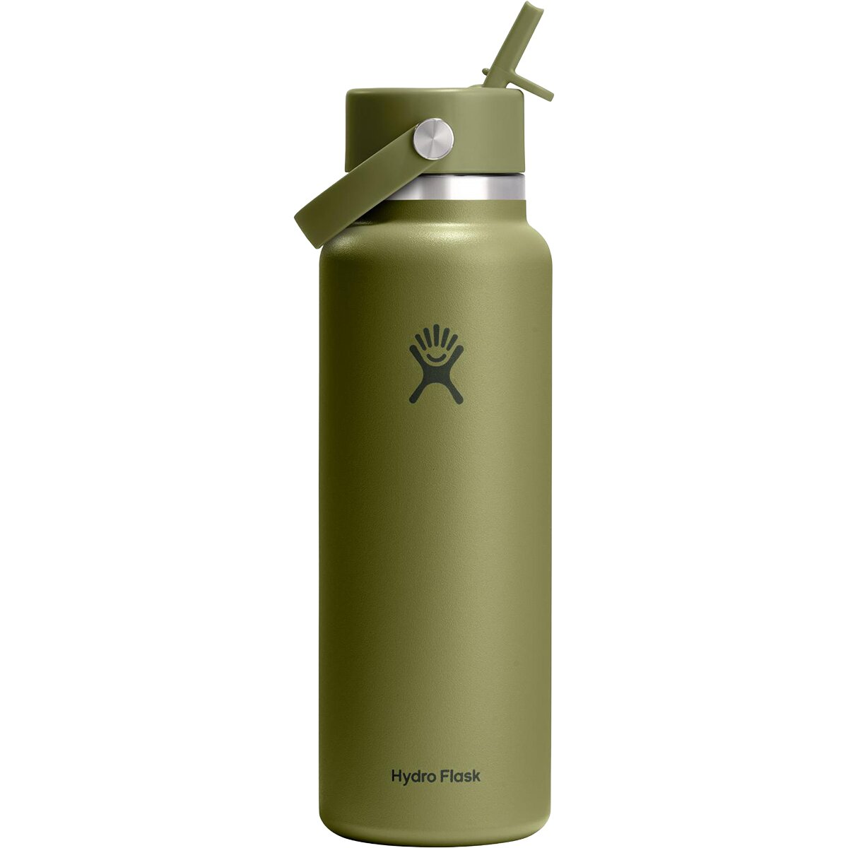 Image of Hydro Flask 40oz Wide Mouth Water Bottle + Flex Straw Cap Palmer Green, One Size